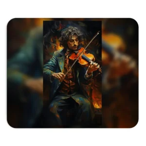 Violinist in Firelight Mouse Pad