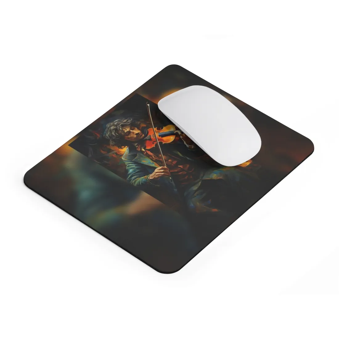 Mysterious Musician at Piano: Moody Portrait - Mouse Pad