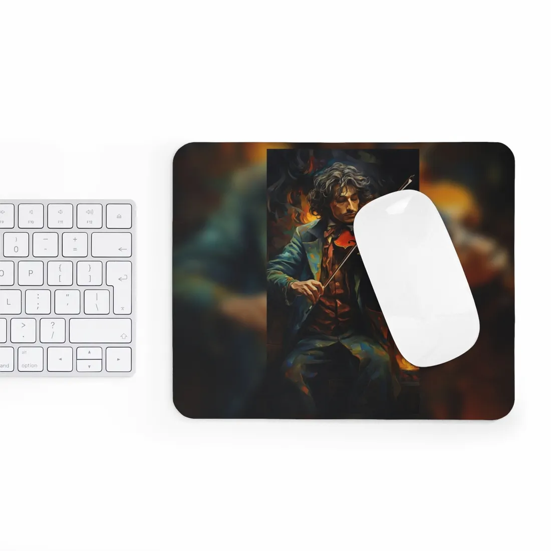 Mysterious Musician at Piano: Moody Portrait - Mouse Pad