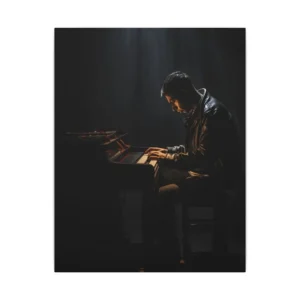 Pianist in Spotlight Canvas Print