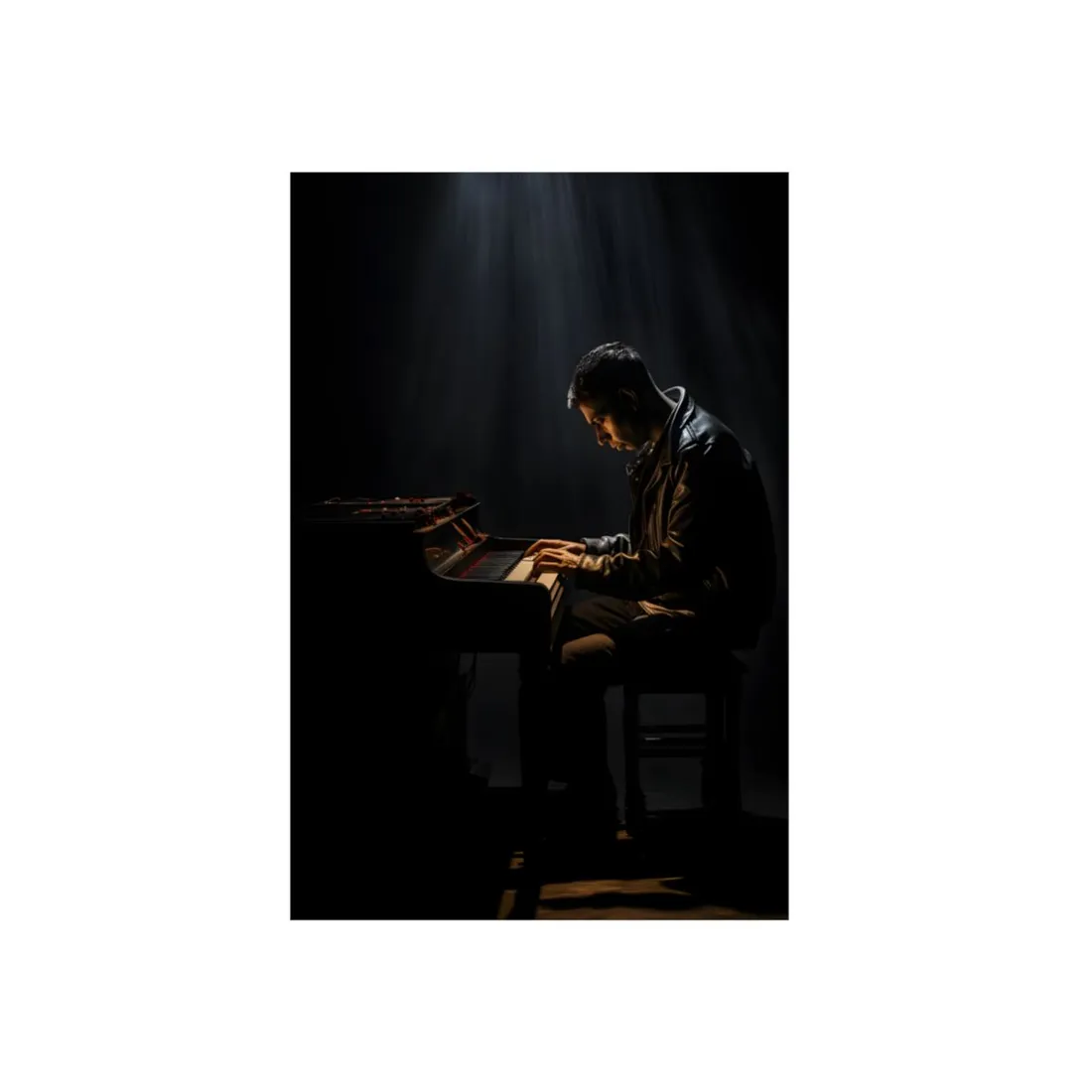 Mysterious Musician Piano Portrait: Intimate Formal - Metal Poster