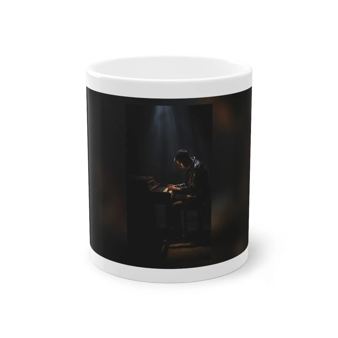 Mysterious Musician Piano Portrait: Intimate Formal - Mug