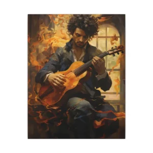 Musician Playing Stringed Instrument Canvas Print