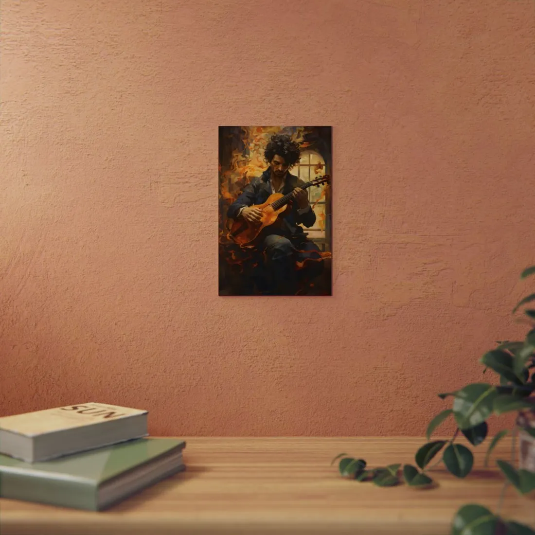 Mysterious Musician Portrait: A Thoughtful - Metal Poster