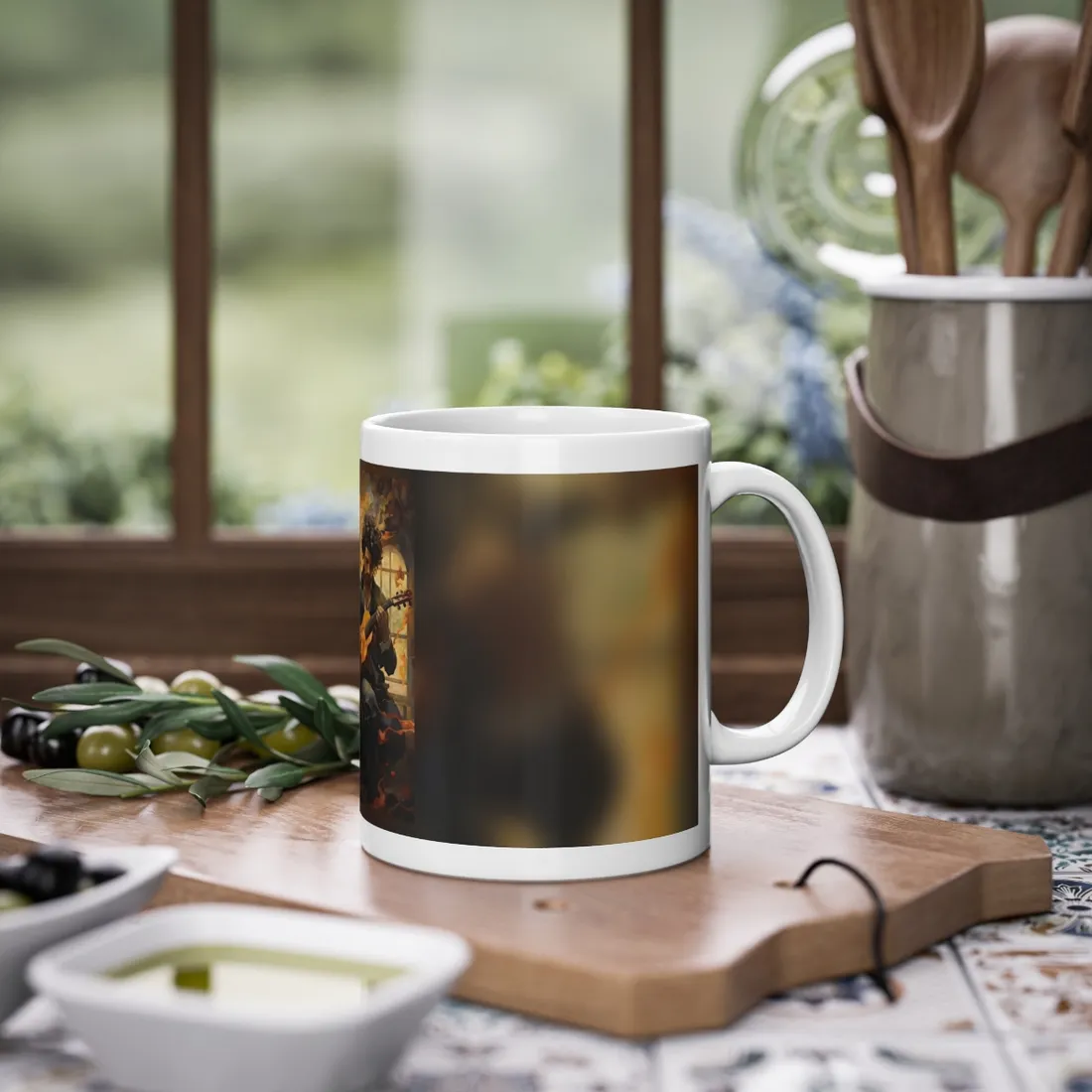 Mysterious Musician Portrait: A Thoughtful - Mug
