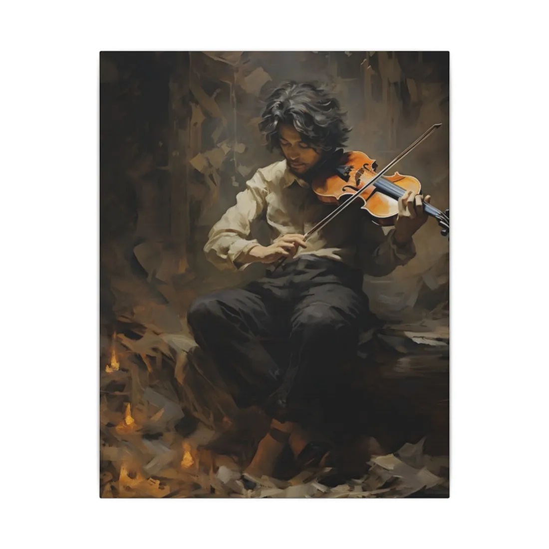 Mysterious Musician Portrait: Classical Instrumental - Canvas
