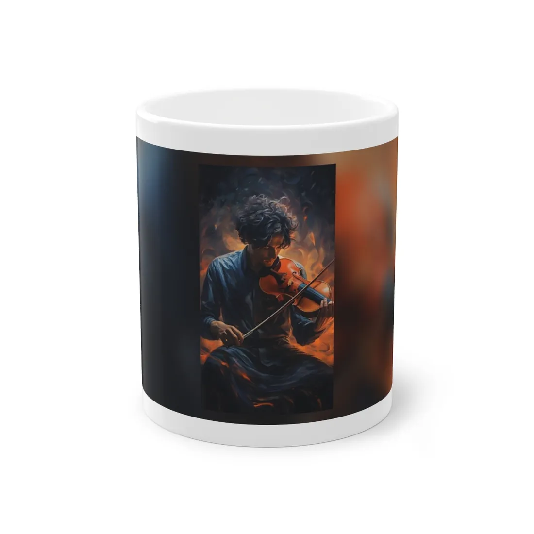 Mysterious Musician Portrait: Enigmatic Eyes - Mug