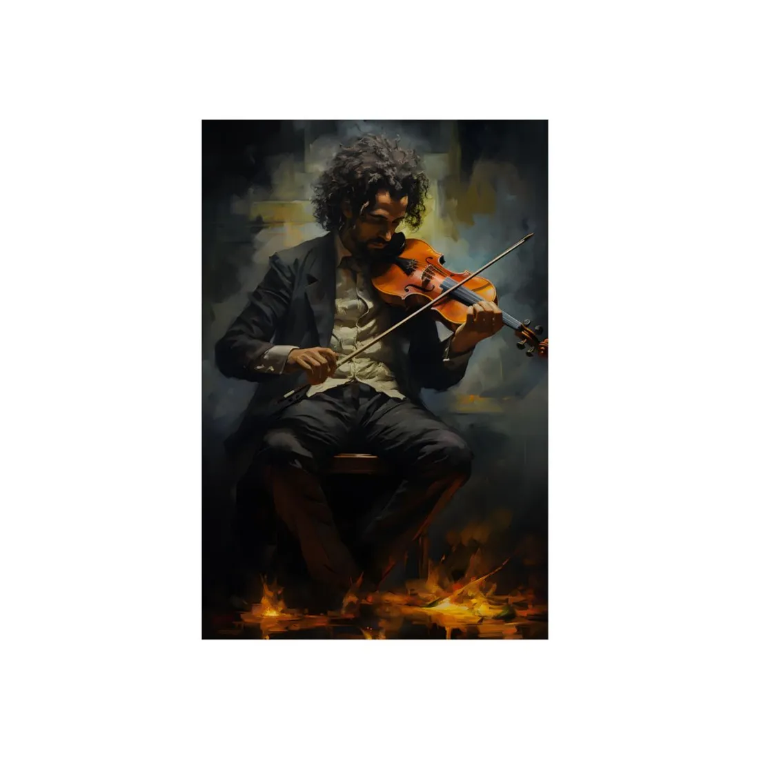 Mysterious Musician Portrait - Metal Poster