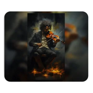 Violinist Playing by Glowing Embers Mouse Pad