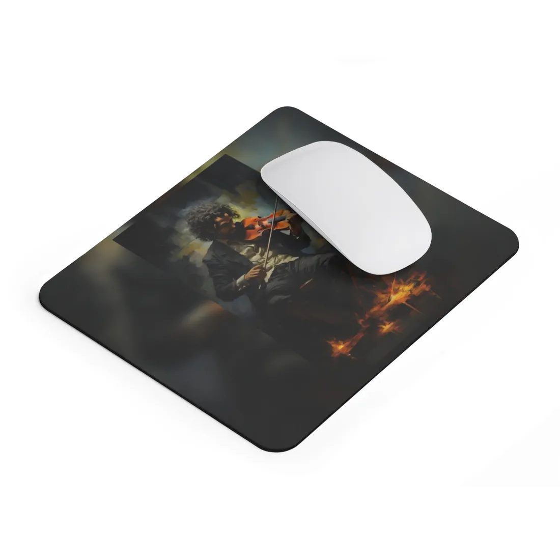 Mysterious Musician Portrait - Mouse Pad