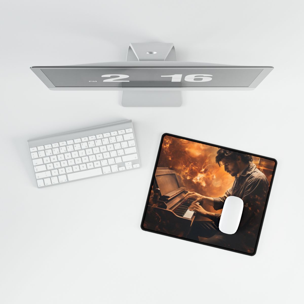 Mysterious Night Piano: Solo Grand Performance - Desk Mat