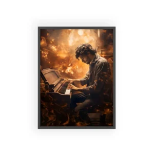 Man Playing Piano Framed Poster