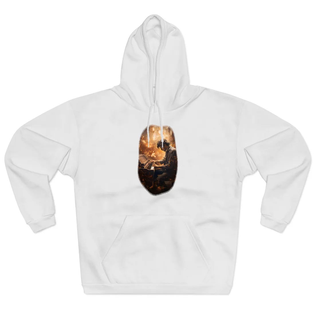 Mysterious Night Piano: Solo Grand Performance - Hoodie (White)