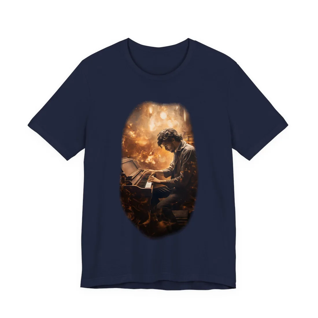 Mysterious Night Piano: Solo Grand Performance - T-Shirt (Navy)