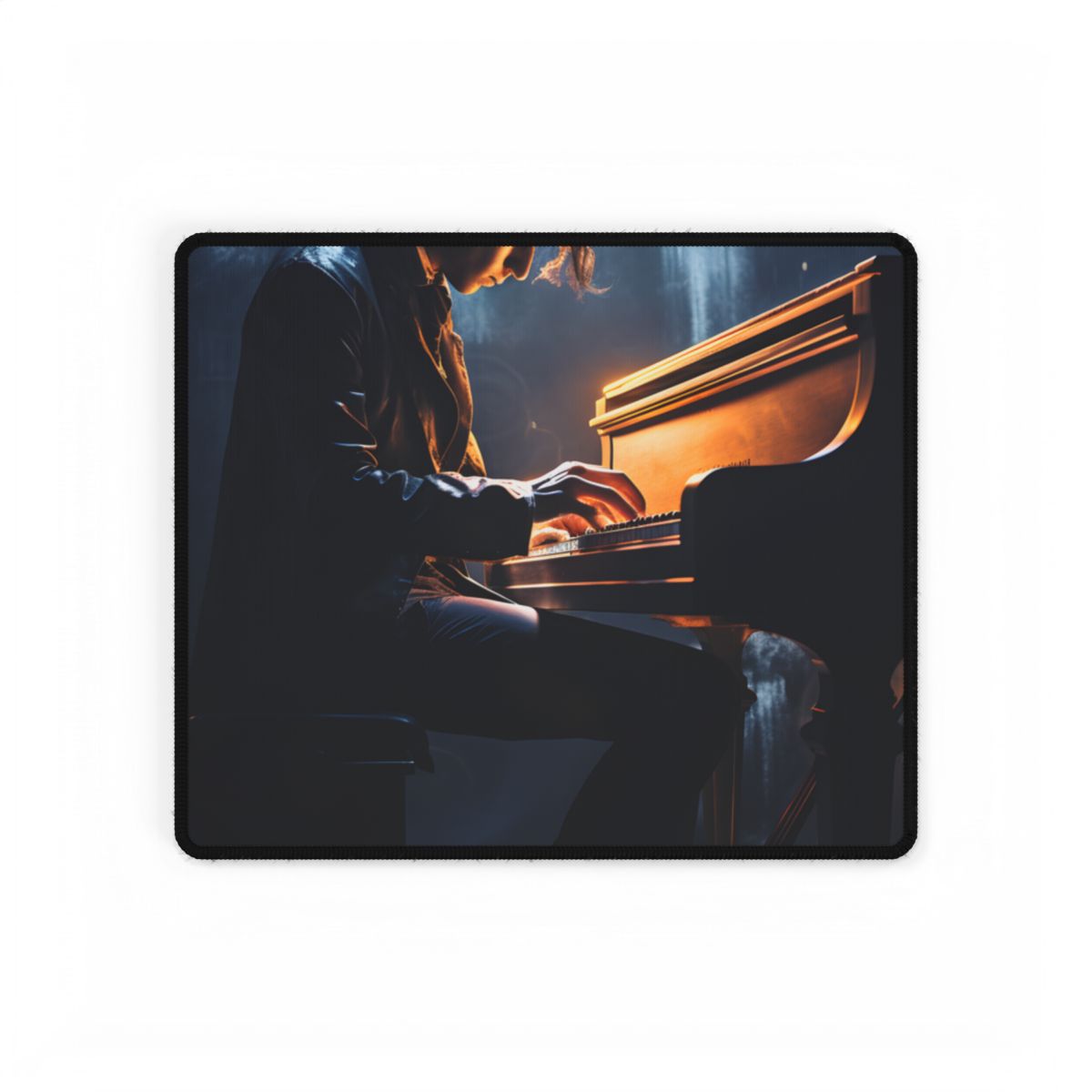 Mysterious Piano Maestro: Music Artwork - Desk Mat
