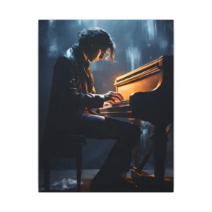 Pianist Playing Grand Piano Canvas Print