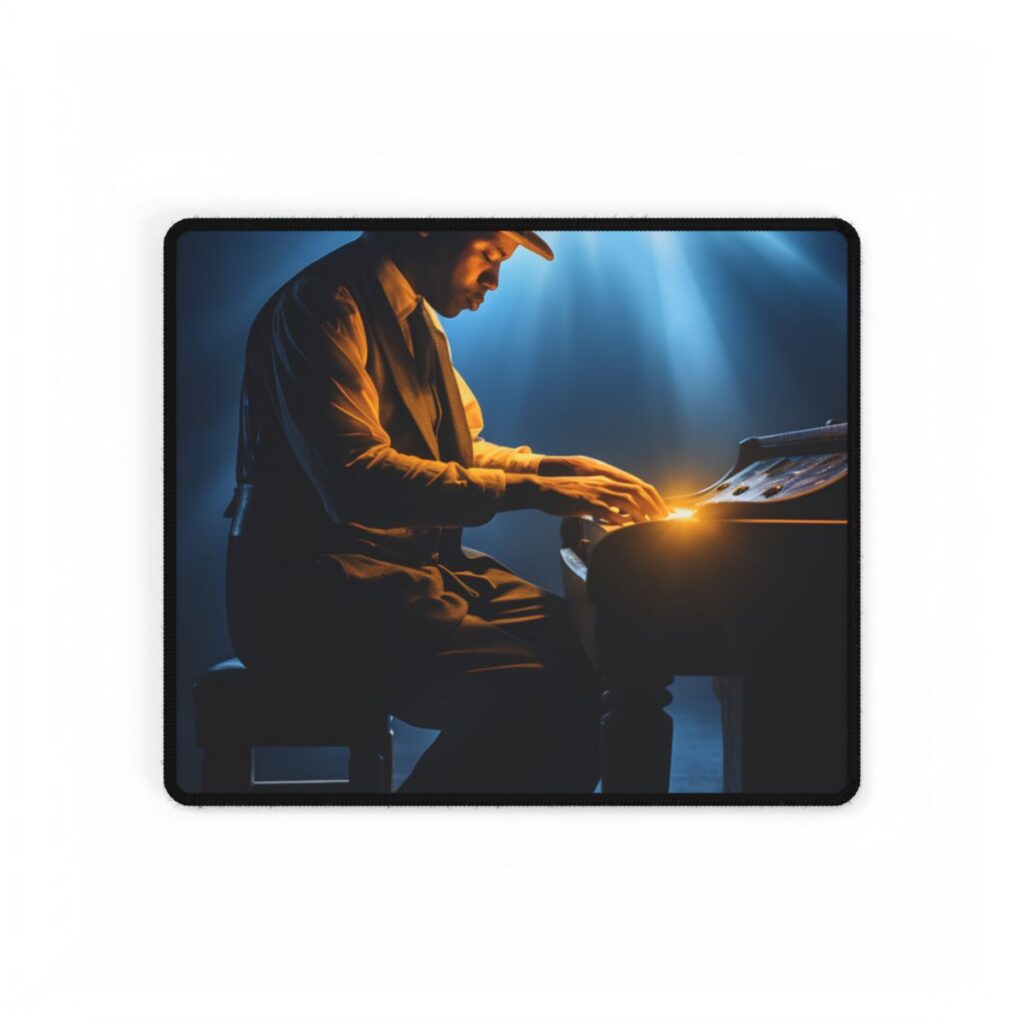Mysterious Piano Melody: A Haunting Musical Moment - Desk Mat
