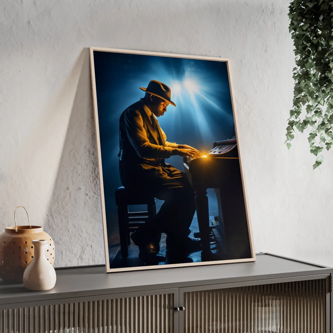 Mysterious Piano Melody: A Haunting Musical Moment - Framed Poster