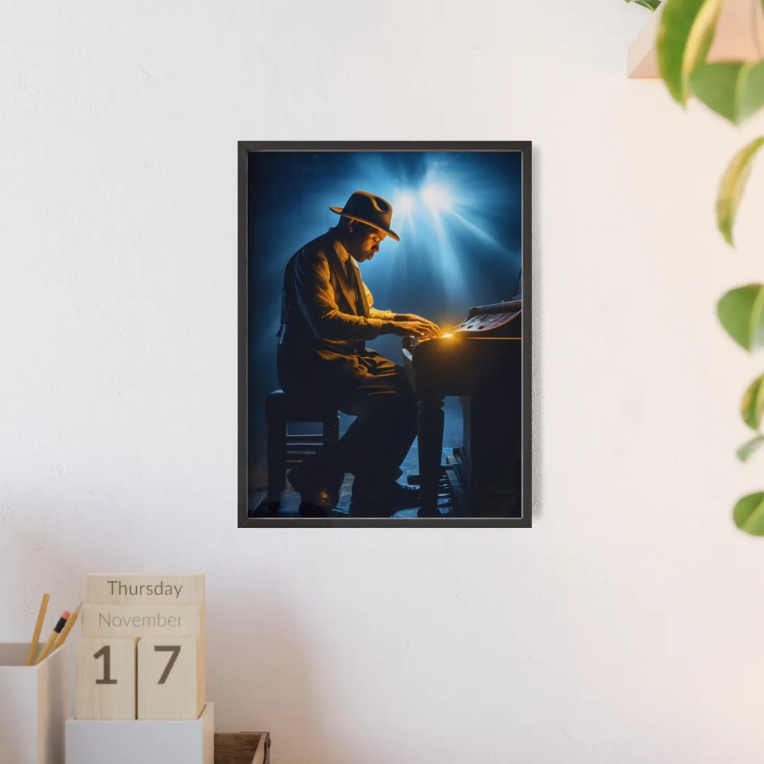 Mysterious Piano Melody: A Haunting Musical Moment - Framed Poster