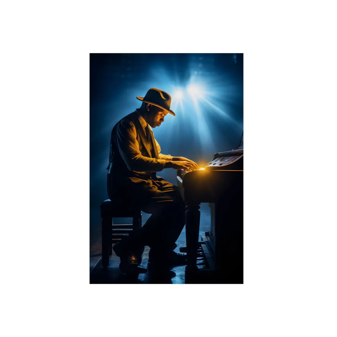 Mysterious Piano Melody: A Haunting Musical Moment - Metal Poster