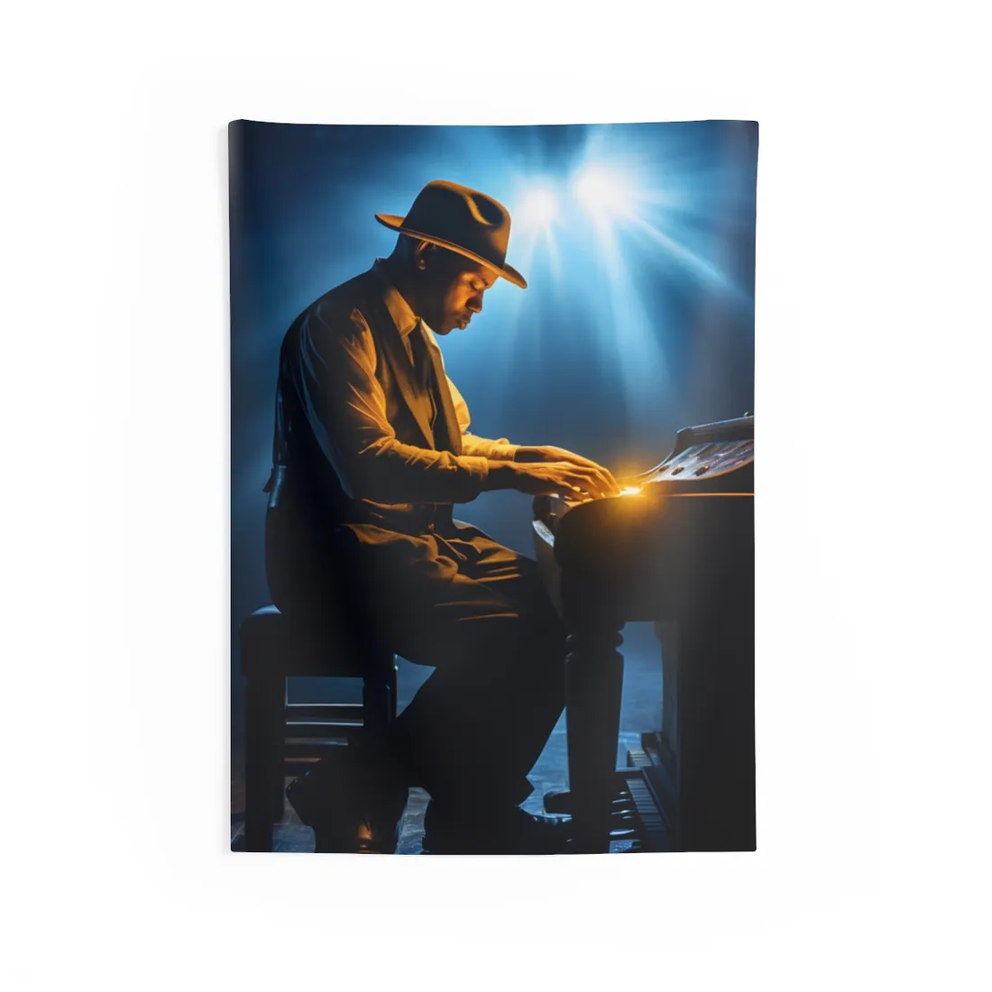 Mysterious Piano Melody: A Haunting Musical Moment - Wall Tapestry