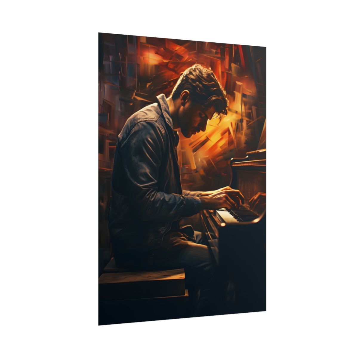 Mysterious Piano Nights: A Soulful Musical Artwork - Poster