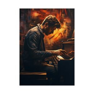 Man Seated at Piano Poster