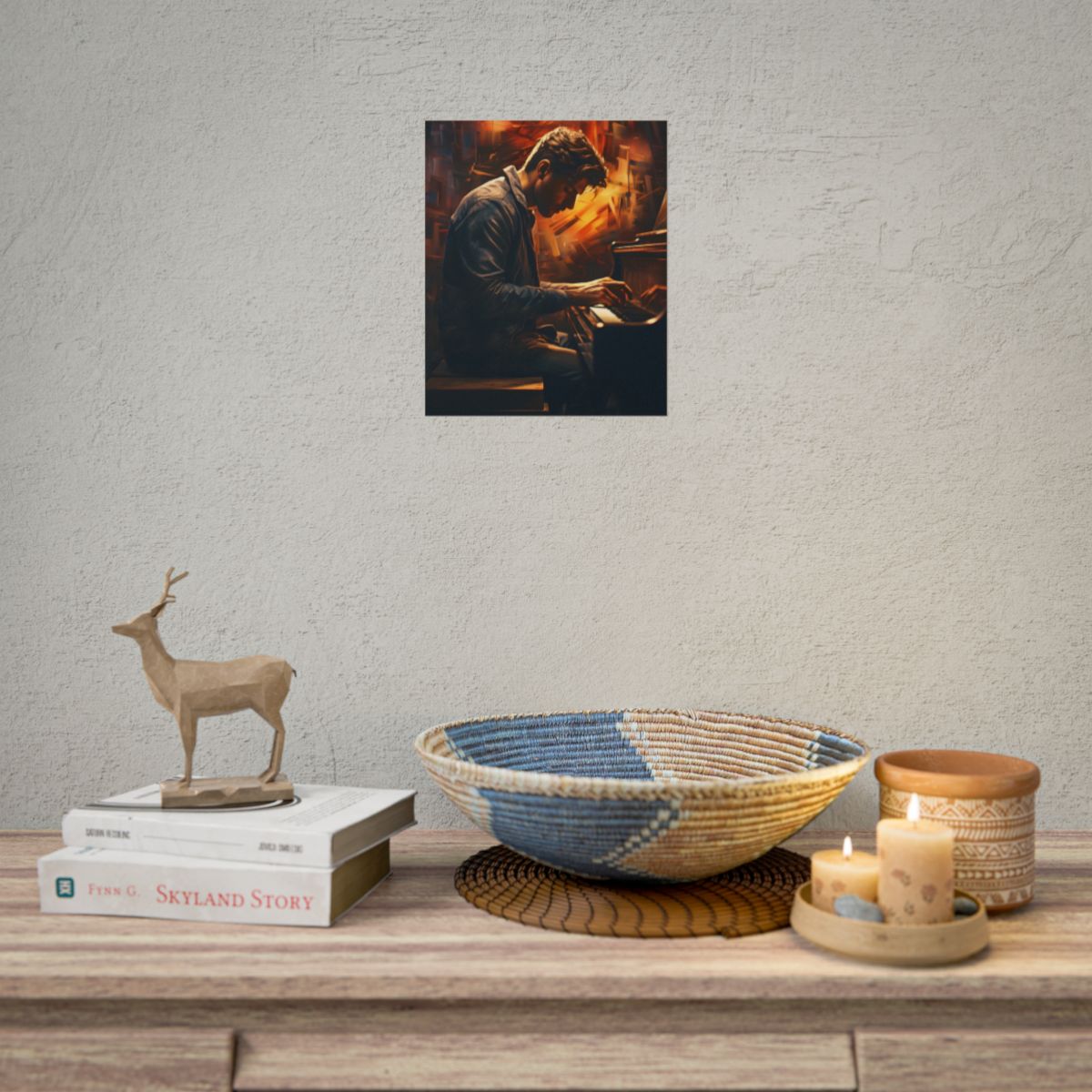Mysterious Piano Nights: A Soulful Musical Artwork - Poster