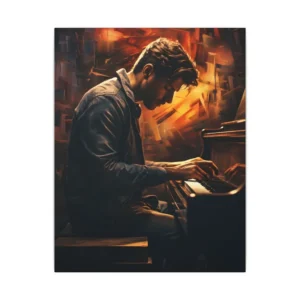 Man Seated at Piano Canvas Print
