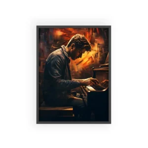 Man Seated at Piano Framed Poster