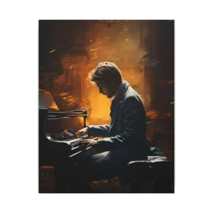 Man Playing Grand Piano Canvas Print