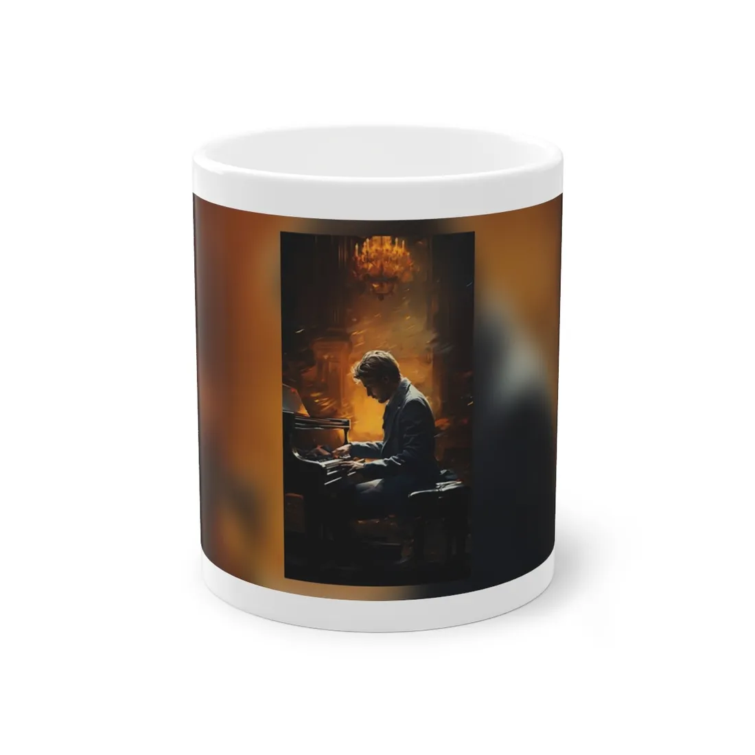 Mysterious Piano Portrait: A Dramatic Musical Masterpiece - Mug