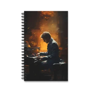 Man Playing Grand Piano Spiral Notebook