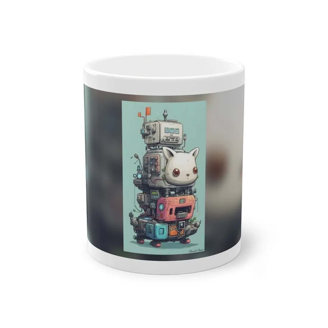 Mysterious Pixel Pets in Futuristic Room: Cyberpunk - Mug