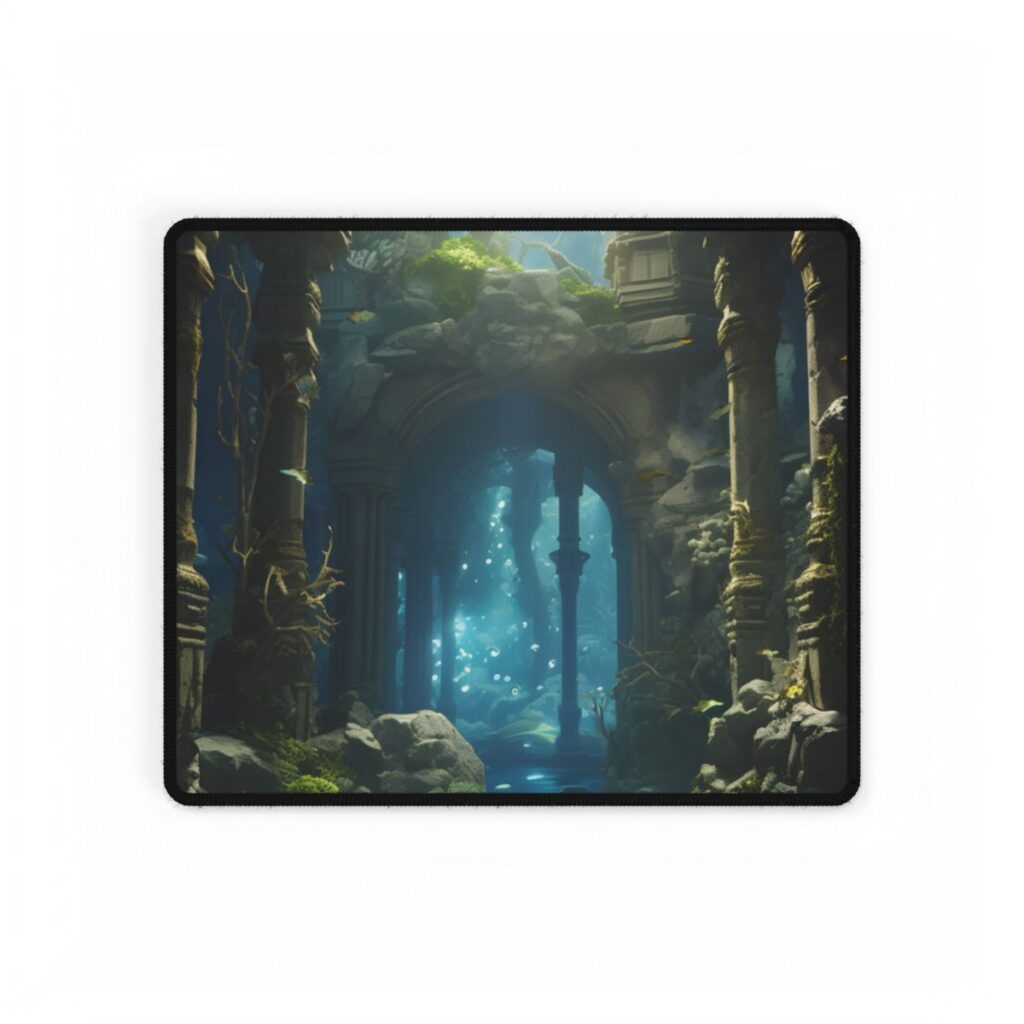 Mysterious Sunken Ancient Civilization: Underwater Artwork - Desk Mat