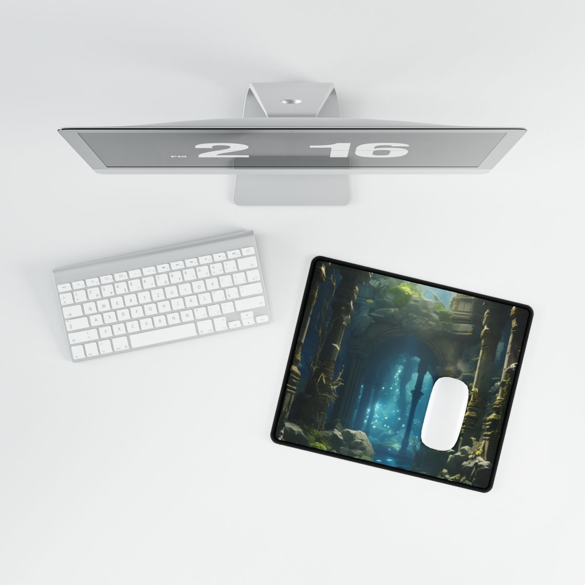 Mysterious Sunken Ancient Civilization: Underwater Artwork - Desk Mat