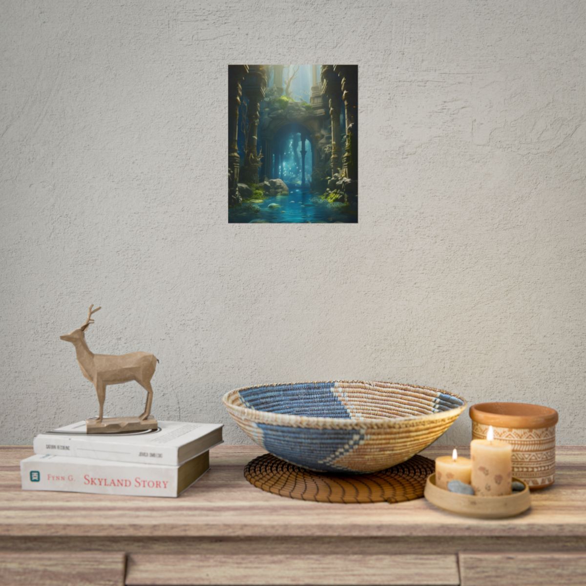Mysterious Sunken Ancient Civilization: Underwater Artwork - Poster
