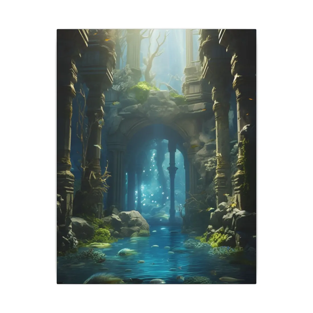 Mysterious Sunken Ancient Civilization: Underwater - Canvas