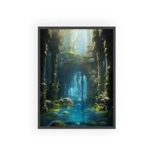 Underwater Ruins with Arches Framed Poster