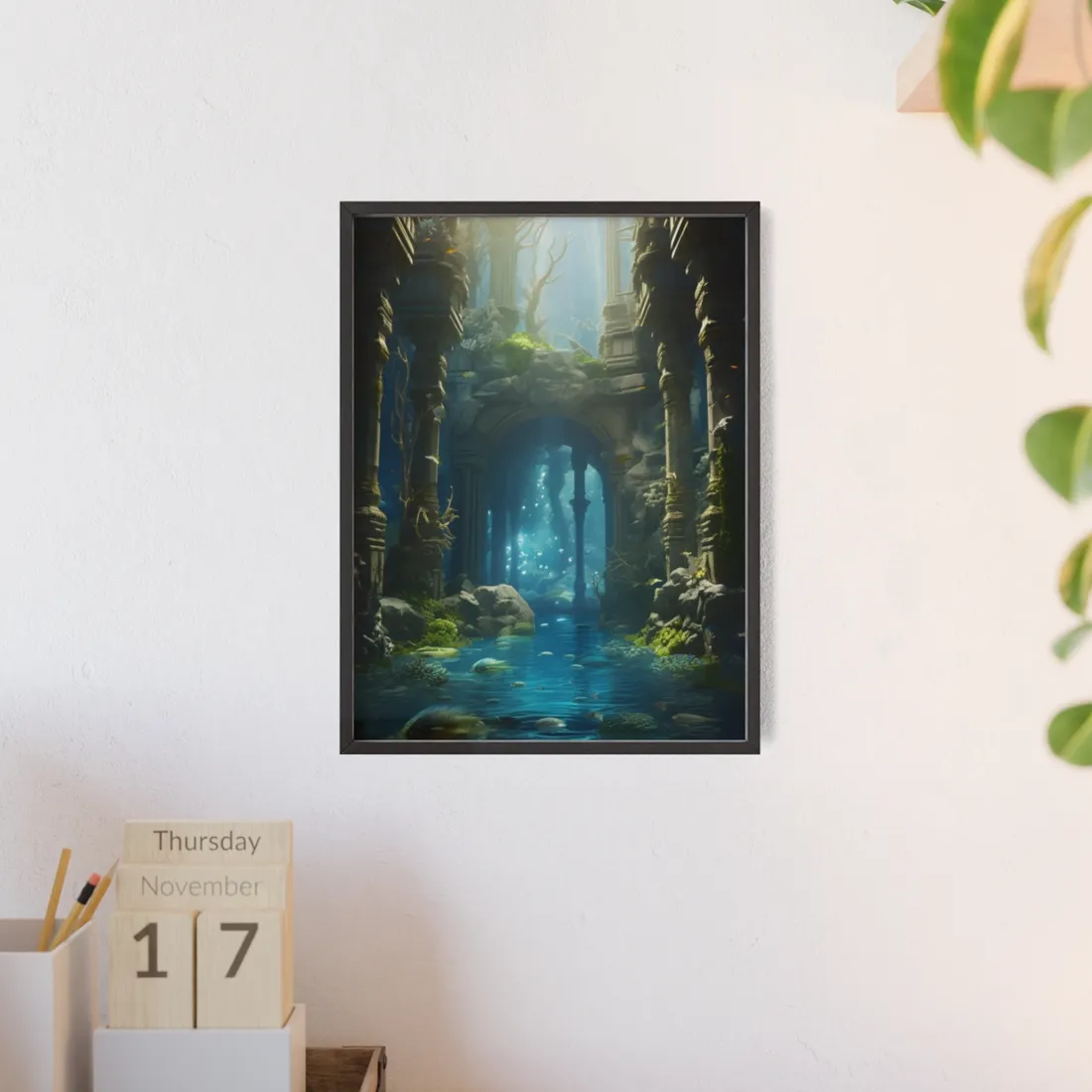 Mysterious Sunken Ancient Civilization: Underwater - Framed Poster