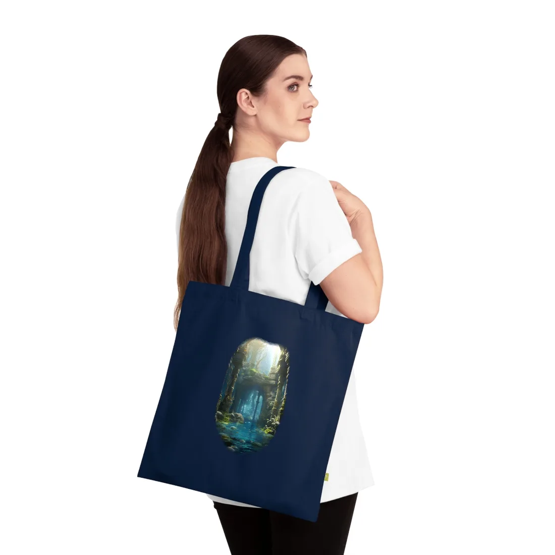 Mysterious Sunken Ancient Civilization: Underwater - Tote Bag (French Navy)