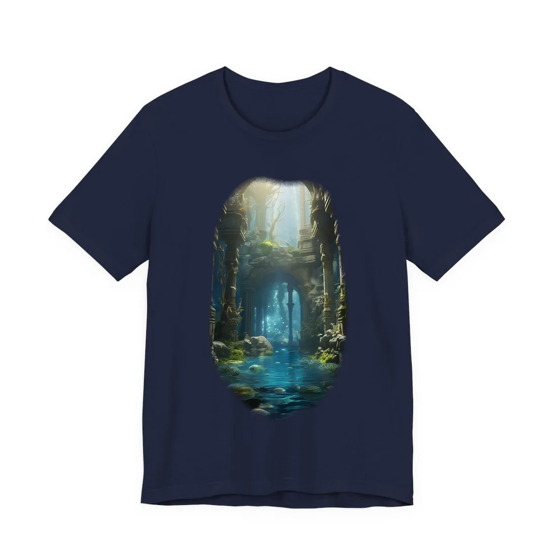 Mysterious Sunken Ancient Civilization: Underwater - T-Shirt (Navy)