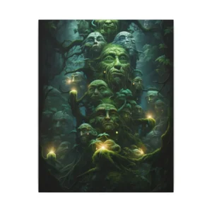 Moss-Covered Forest Faces Canvas Print