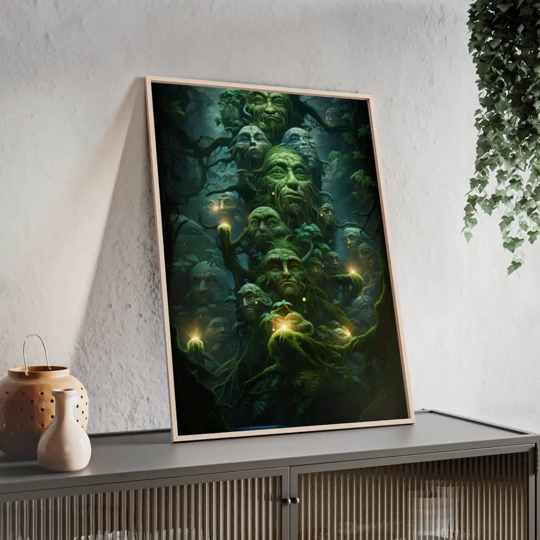 Mystical Ancient Forest Guardians: Natural - Framed Poster