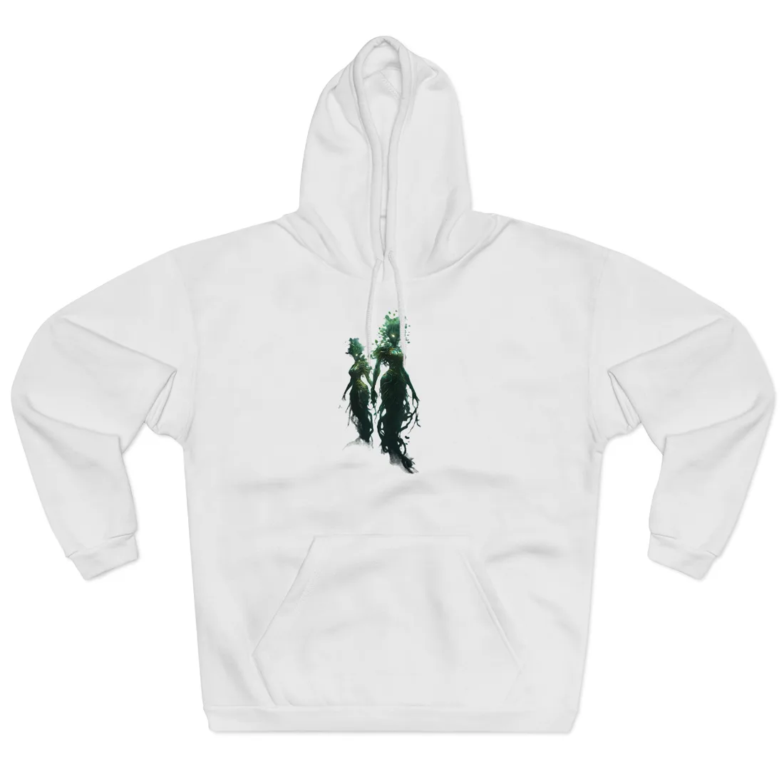 Mystical Forest Ancient Tree: Serene Nature Art - Hoodie (White)