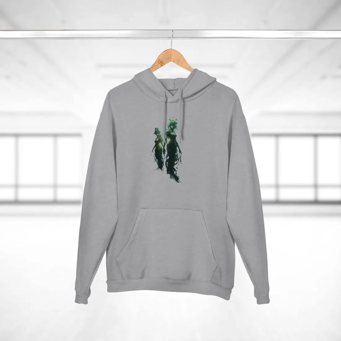 Mystical Forest Ancient Tree: Serene Nature Art - Hoodie (Heather Grey)