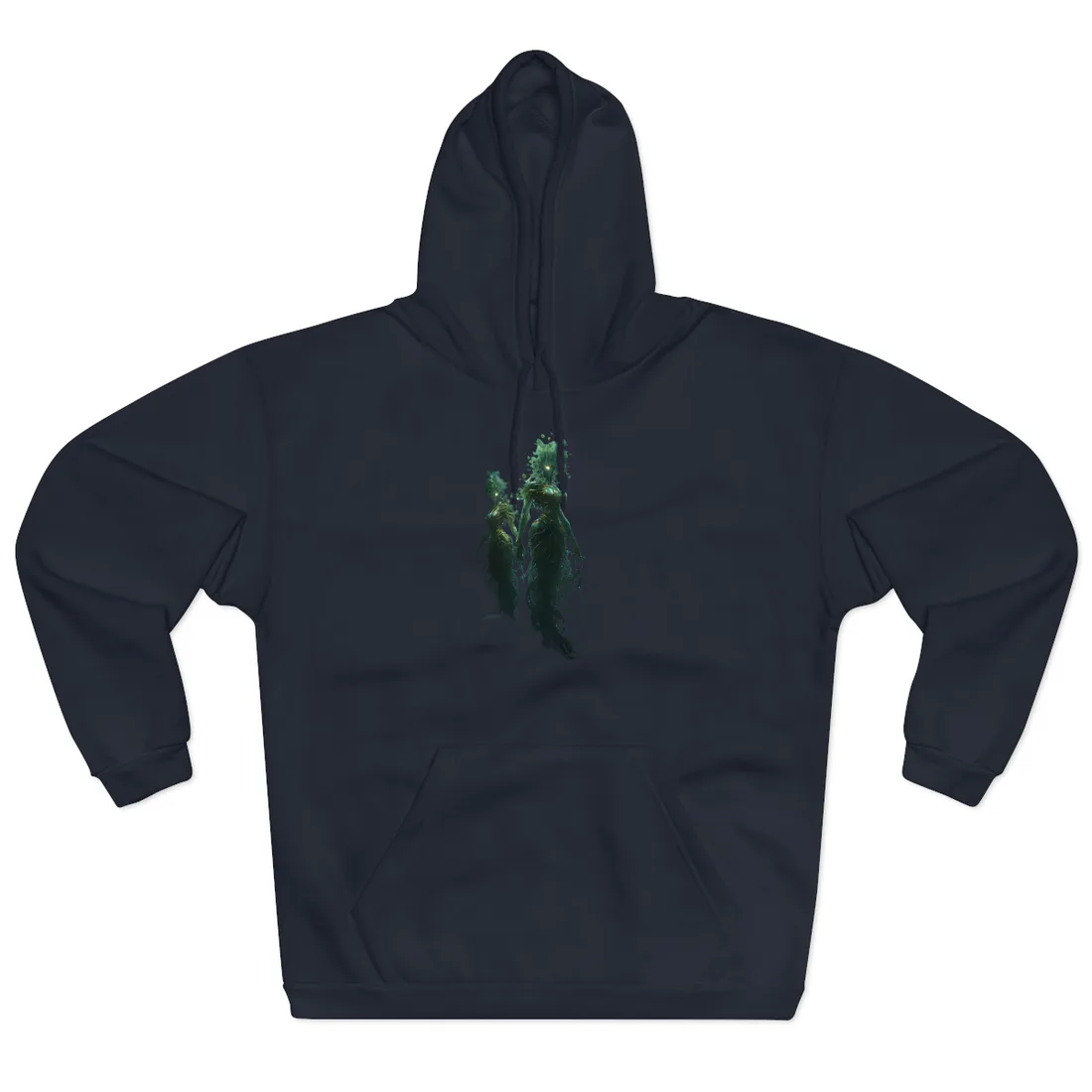 Mystical Forest Ancient Tree: Serene Nature Art - Hoodie (Navy)