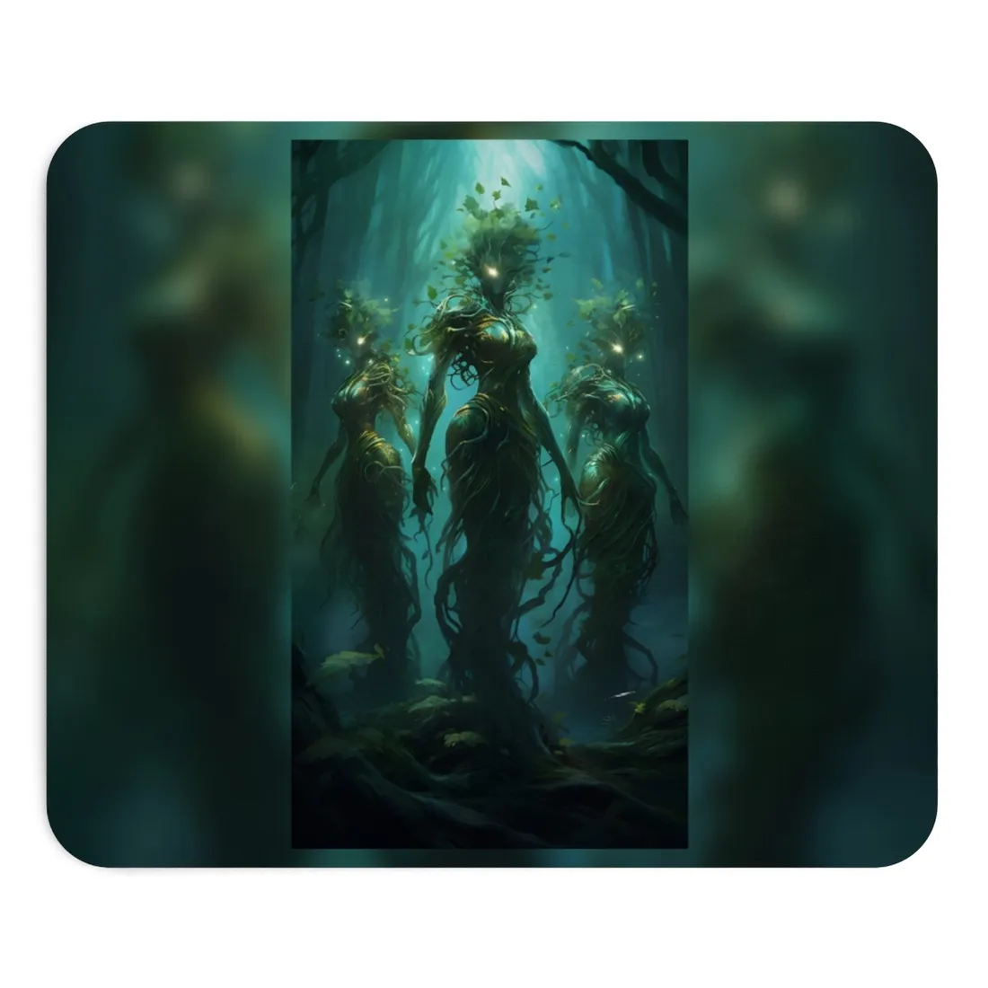Mystical Forest Ancient Tree: Serene Nature Art - Mouse Pad