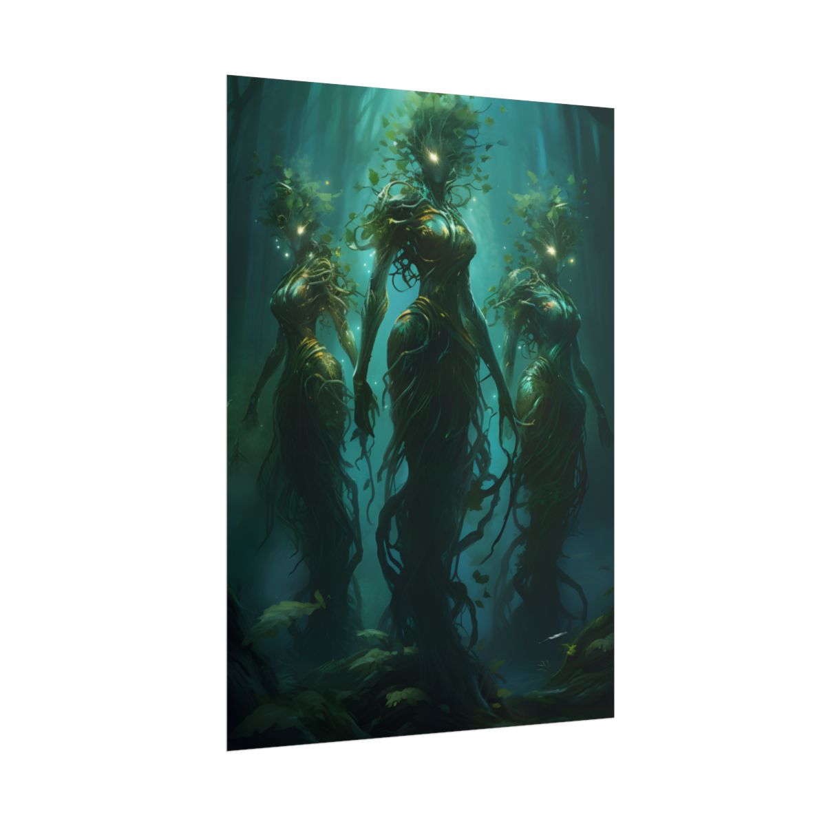 Mystical Forest Ancient Tree: Serene Nature Art - Poster