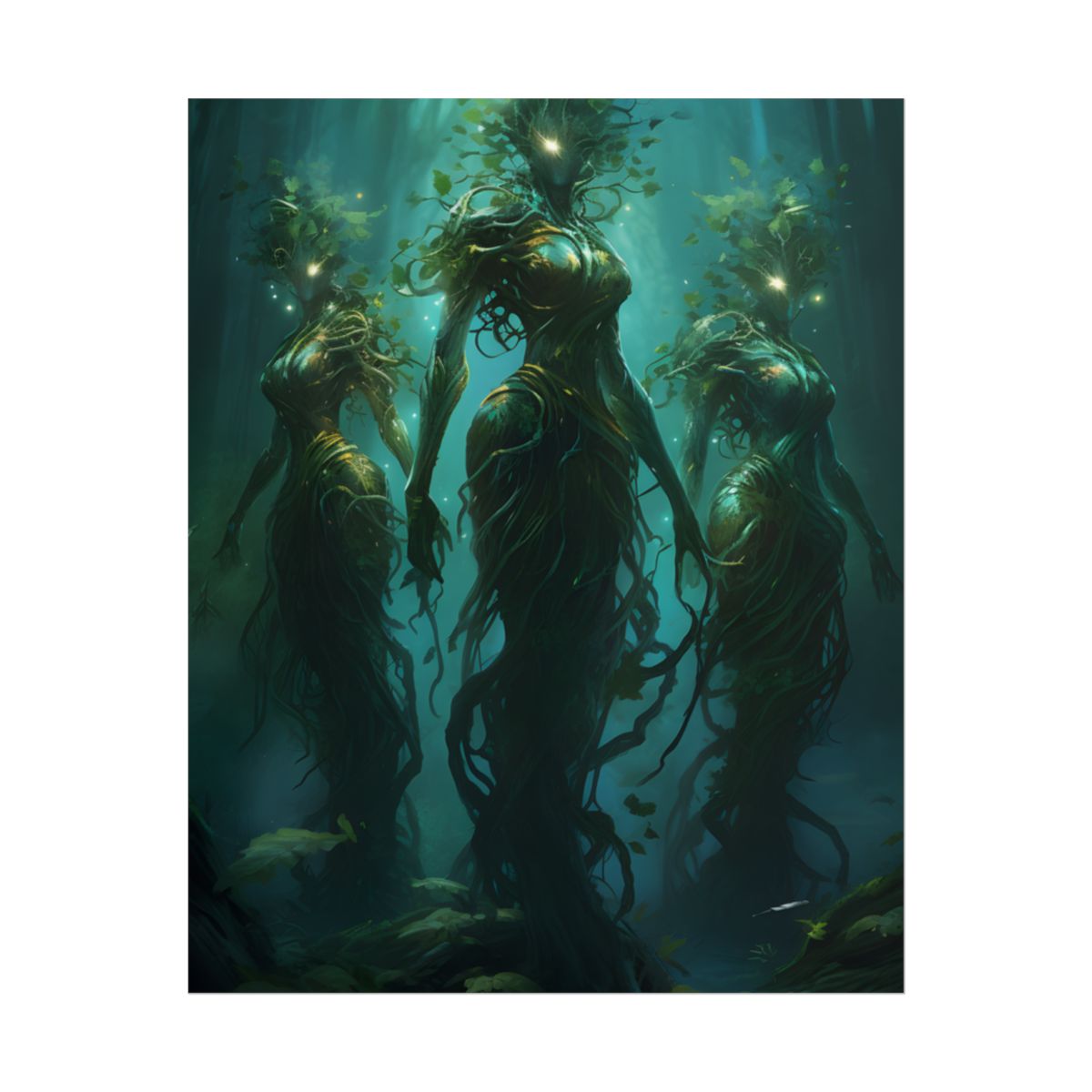 Mystical Forest Ancient Tree: Serene Nature Art - Poster